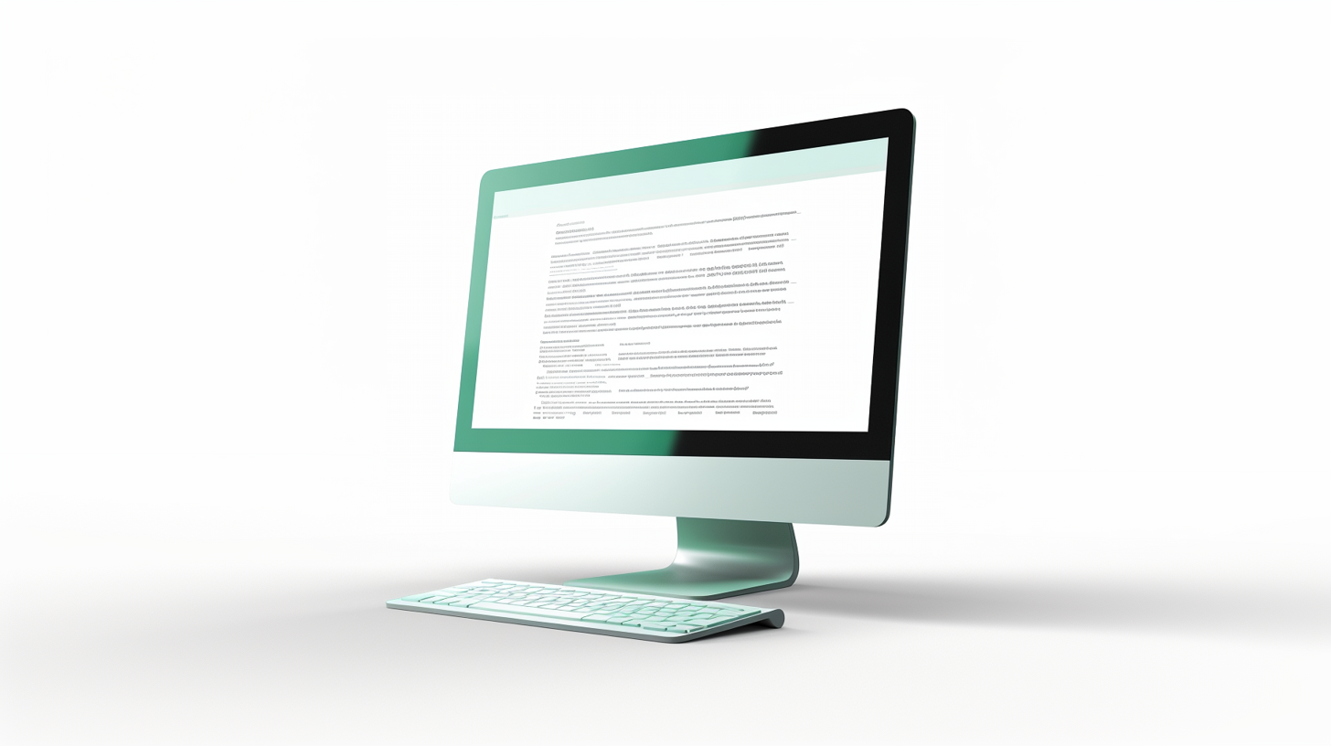 Computer screen with a contract