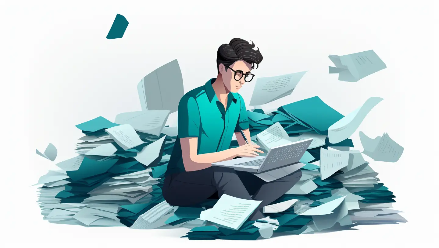 A person searching for a document