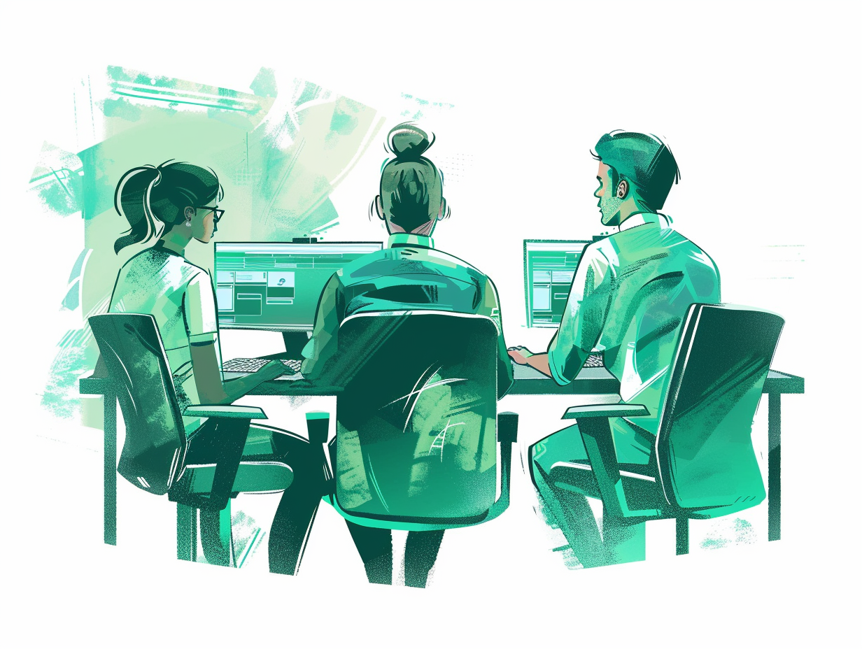 People sitting in front of computers