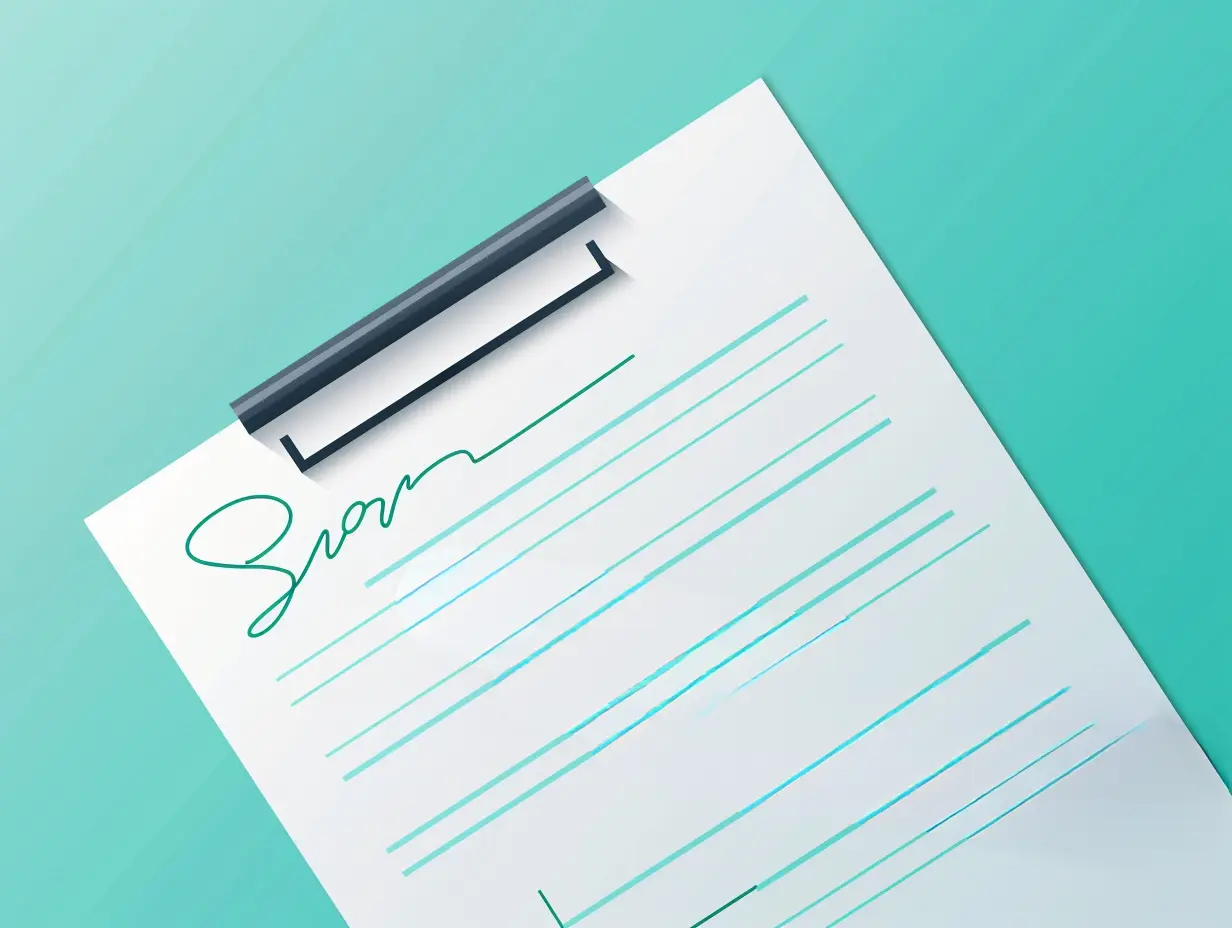 Vertrag mit Unterschrift
