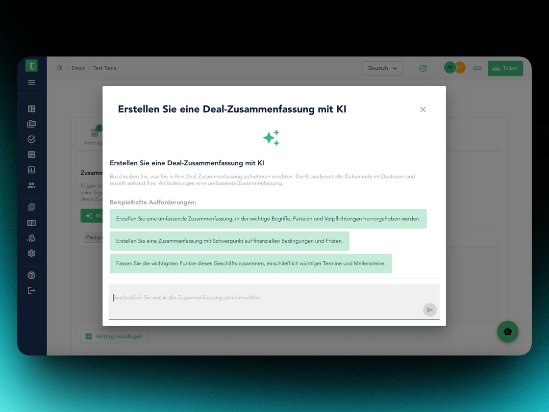 Dealroom Zusammenfassung